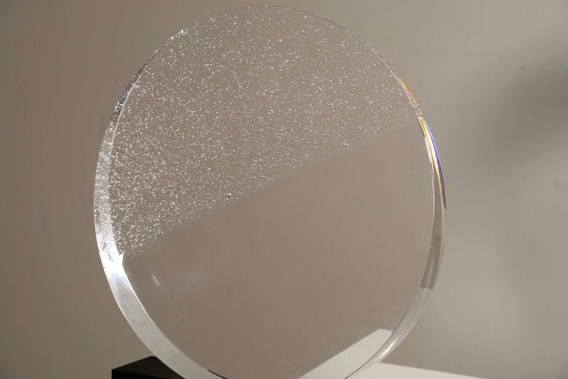 Steuben Day & Night Crystal with Box Contemporary Modern Art Glass Sculpture