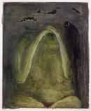 Barbara Goodman For Betty Signed Abstract Figurative Oil Painting on Paper 1994