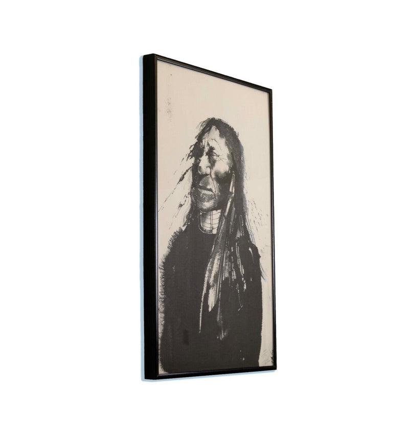 Paul Pletka Native American Portrait II Signed Lith 49/150 Framed American SW