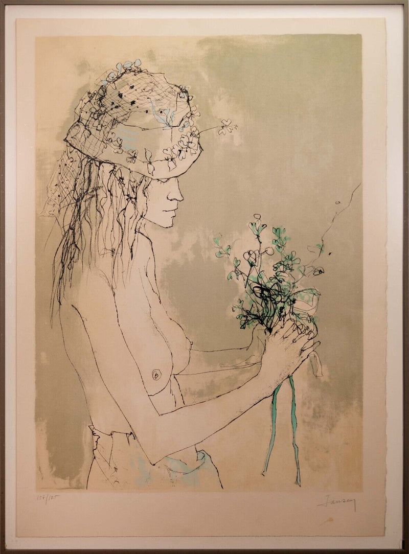 Jean Jansem Offrande Signed Modernist Figurative Lithograph on Paper 157/275