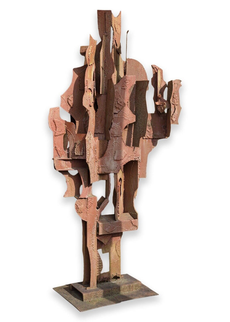 Bill Barrett Untitled Modern Brutalist Welded Steel Sculpture 1970s