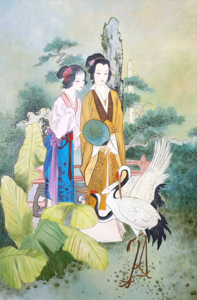 Hua Sanchuan Beauty with Eyebrows Contemporary Figurative Asian Acrylic Painting