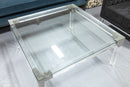 Design Institute America Glass Lucite and Chrome Modern Cocktail Coffee Table