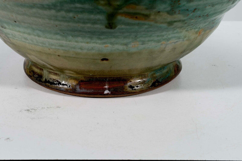 John Glick Ceramic Stoneware Turquoise Bowl Signed and Stamped