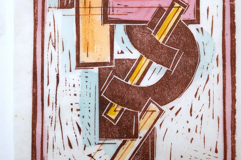 Clinton Hill Untitled Signed Contemporary Woodcut on Rice Paper Unframed 1994