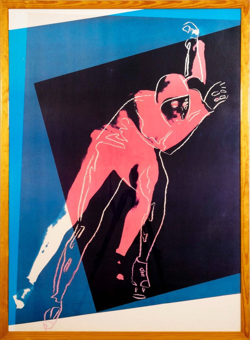 Andy Warhol Sarajevo Winter Olympic Games Lithographic Pop Art Poster 1984 Frame