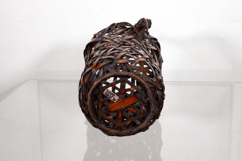 Wagumi Style Basket Meiji Period (1868-1912) Bamboo with Root Handle