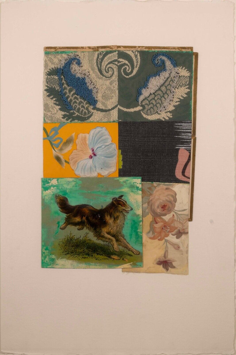 Randa Newland Untitled (Collie) Contemporary Mixed Media & Collage Framed 2002