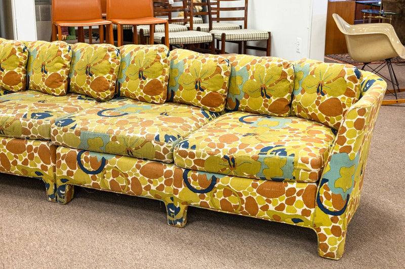 1970s Sherrill Furniture Co Milo Baughman Style Colorful 3 Piece Sofa Sectional