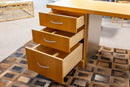 Contemporary Postmodern Wood and Metal Desk with Drawers