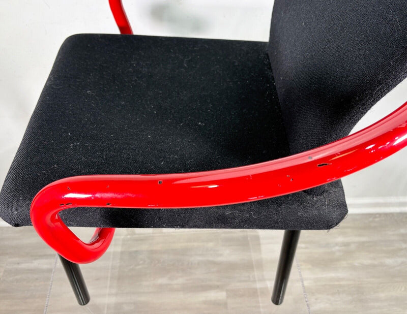 Ettore Sottsass for Knoll 1990s Mandarin Postmodern Tubular Steel Dining Chair