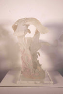 Modern Contemporary Carved Acrylic Geese in Flight Table Sculpture on Base