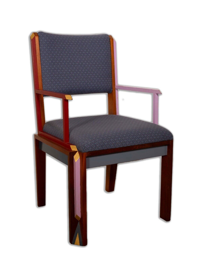 Ralph Rye Variations Armchair Signed Postmodern Hand Painted Wood 22k Gold Trim