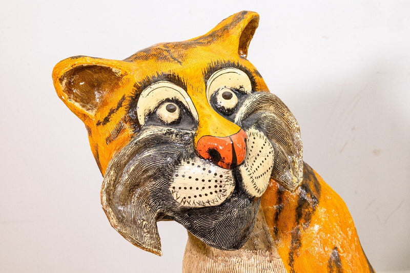 Jeanne Valentine S.A. Tiger Mid-Century Modern Papier-Mache Sculpture 1960s