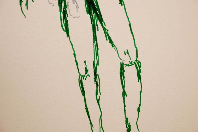 Peter Karl Green Untitled Signed Modern Figurative Felt-Tip Drawing on Paper UF