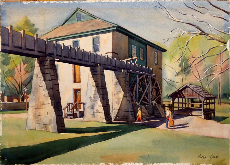 George David Yater The Mill Signed Watercolor Cape Cod School of Art UF 1950s