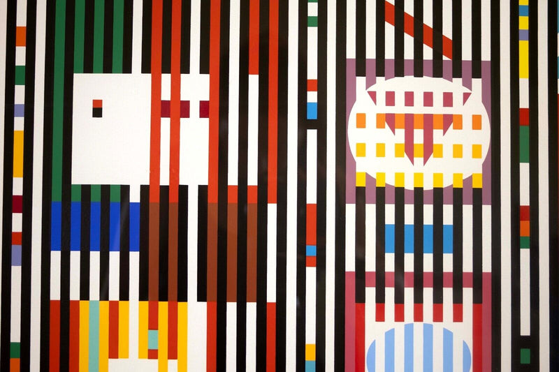 Yaacov Agam Coordination Signed Op Art Serigraph on Paper 113/153 Framed 1975