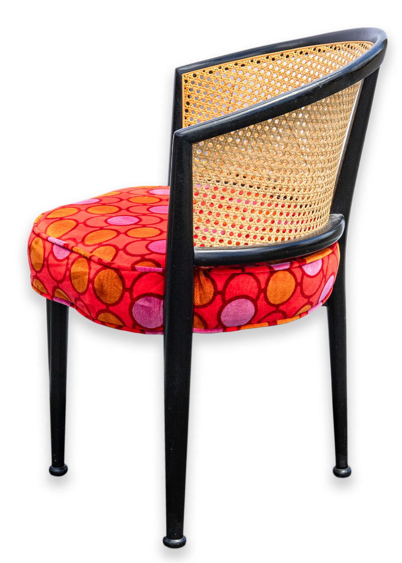 Edward Wormley For Dunbar with Ruth Adler Schnee Fabric Cane Back Chair