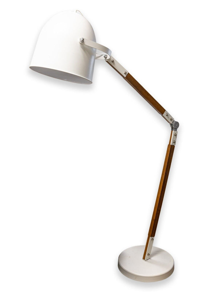 Contemporary Modern Wood and Metal Articulating Floor Lamp Designed in Denmark