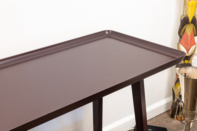 Maxalto Recipio Dark Red Wood Contemporary Modern Console Sofa Table