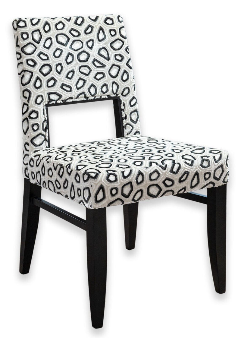 Set of 6 OFS Brand Kravet Fabric Black White Contemporary Modern Dining Chairs