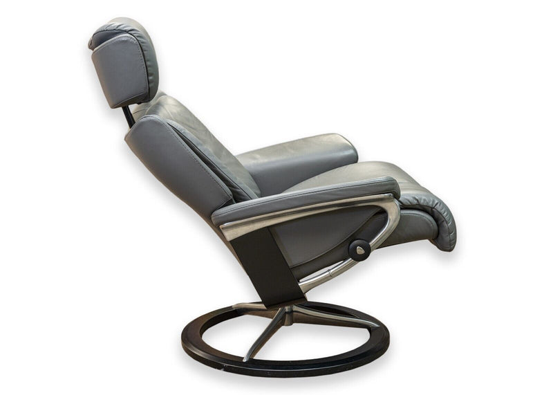 Ekornes Stressless Magic Signature Base Lounge Chair and Ottoman Made in Norway