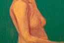 Thomas Humes Signed Contemporary Figurative Nude Oil Painting on Panel 1990