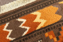 Mid Century Modern Aztec Style Vintage Brown and Orange Area Rug Fiber Carpet