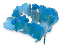 Janet Kelman Seafan Series Signed Contemporary Studio Glass Azure Blue Leaf Bowl