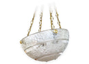 René Lalique Signed Art Deco St Vincent Frosted Crystal Pendant Light Fixture