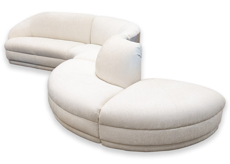 Vladimir Kagan 5 Pc Serpentine Sectional Sofa with Maxwell Alameda Snow Fabric