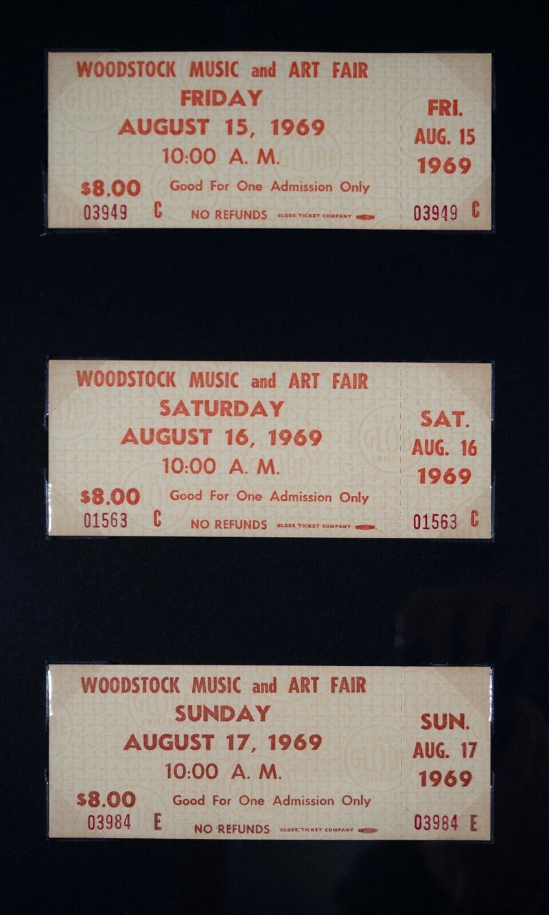 1969 Woodstock Memories Original Tickets & The Experience Mini-LP Record