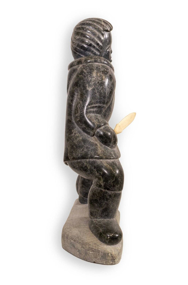 Povungnituk Hunter Inuit Figurative Soapstone Carving Sculpture Quebec Canadian