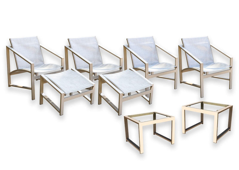 Set of 4 Pavilion Aventura Patio Armchairs with Pair of Ottomans and Side Tables