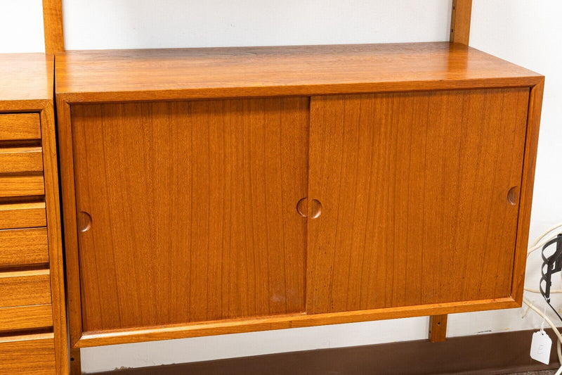 3 Bay Mid Century Modern Royal System Teak Cado Wall Unit by Poul Cadovius