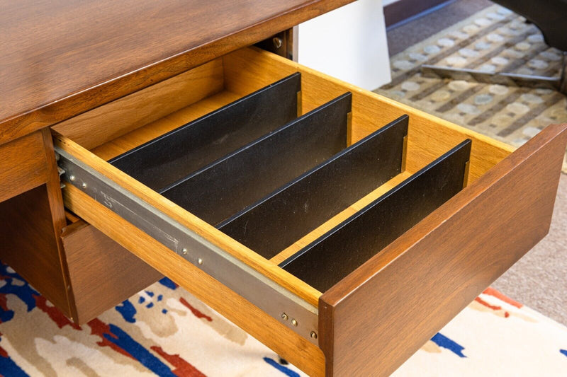 Rare Harvey Probber Mid Century Modern Walnut and Chrome Executive Writing Desk