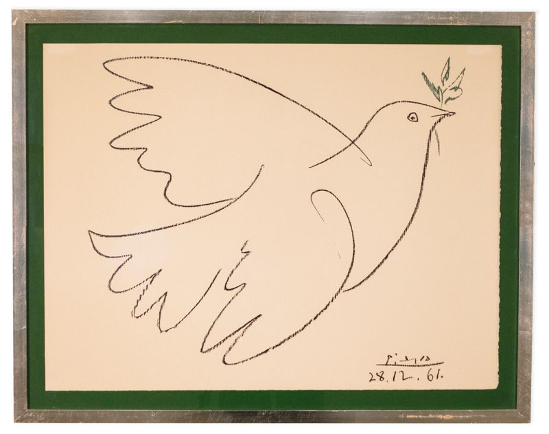 Picasso Dove Of Peace Vintage Lithograph Framed