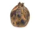 Modern Pomegranate Raku Ceramic Sculpture with Blue and Gold Glaze Signed