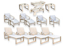 13 Piece Pavilion Aventura Contemporary Modern Beige Outdoor Patio Furniture Set