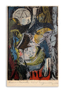 Adja Yunkers Head of a Traveler Signed Modern Abstract Woodcut on Paper 201/225