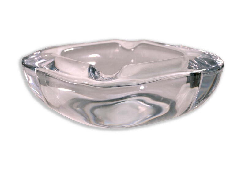 Lucid Crystal Glass Shell Ashtray by Art Vannes France 1970