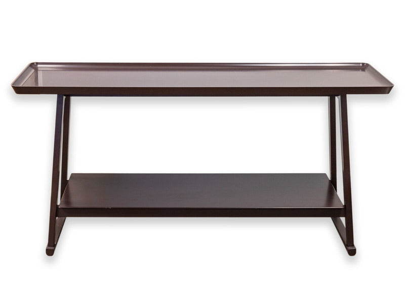 Maxalto Recipio Dark Red Wood Contemporary Modern Console Sofa Table