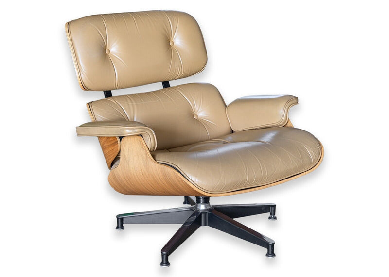 Herman Miller Eames Lounge Chair and Ottoman Beige 50th Anniversary Edition