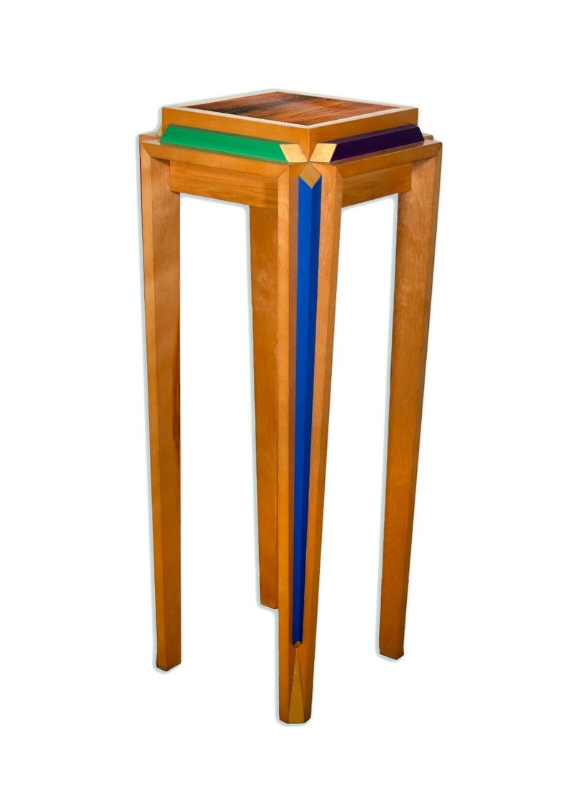 Ralph Rye Variations Sculptural Plant Stand Signed Postmodern Hand Painted Wood