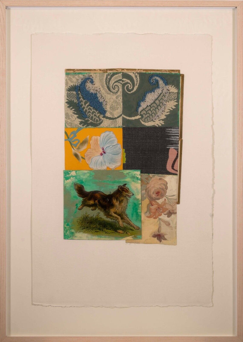 Randa Newland Untitled (Collie) Contemporary Mixed Media & Collage Framed 2002