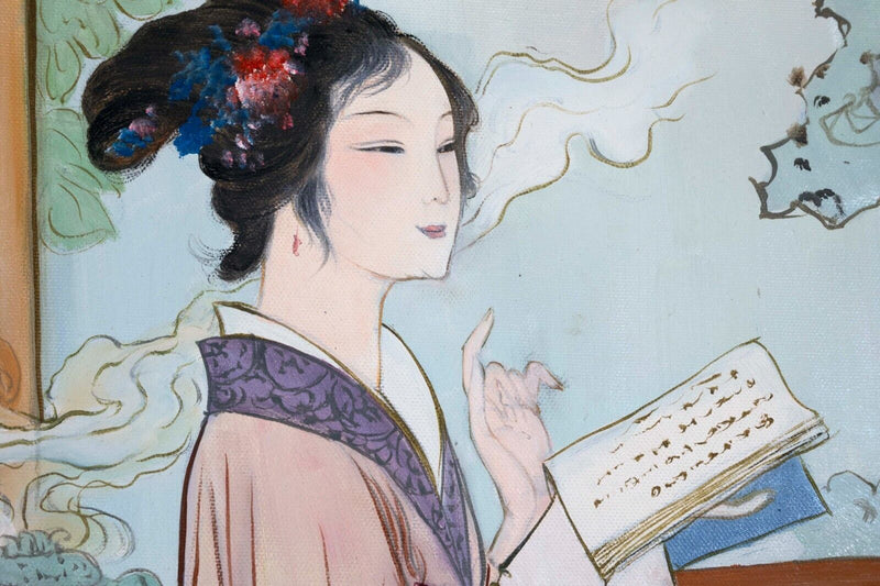 Hua Sanchuan Ceremonial Tea Contemporary Figurative Asian Acrylic Painting on Ca