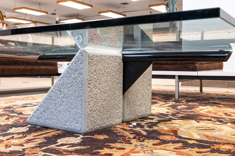 Giovanni Offredi Saporiti Concrete and Glass Contemporary Coffee Cocktail Table