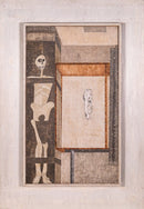 Sam Gamburd Signed Surrealist Modern Oil Painting Study on Board Framed 1960s