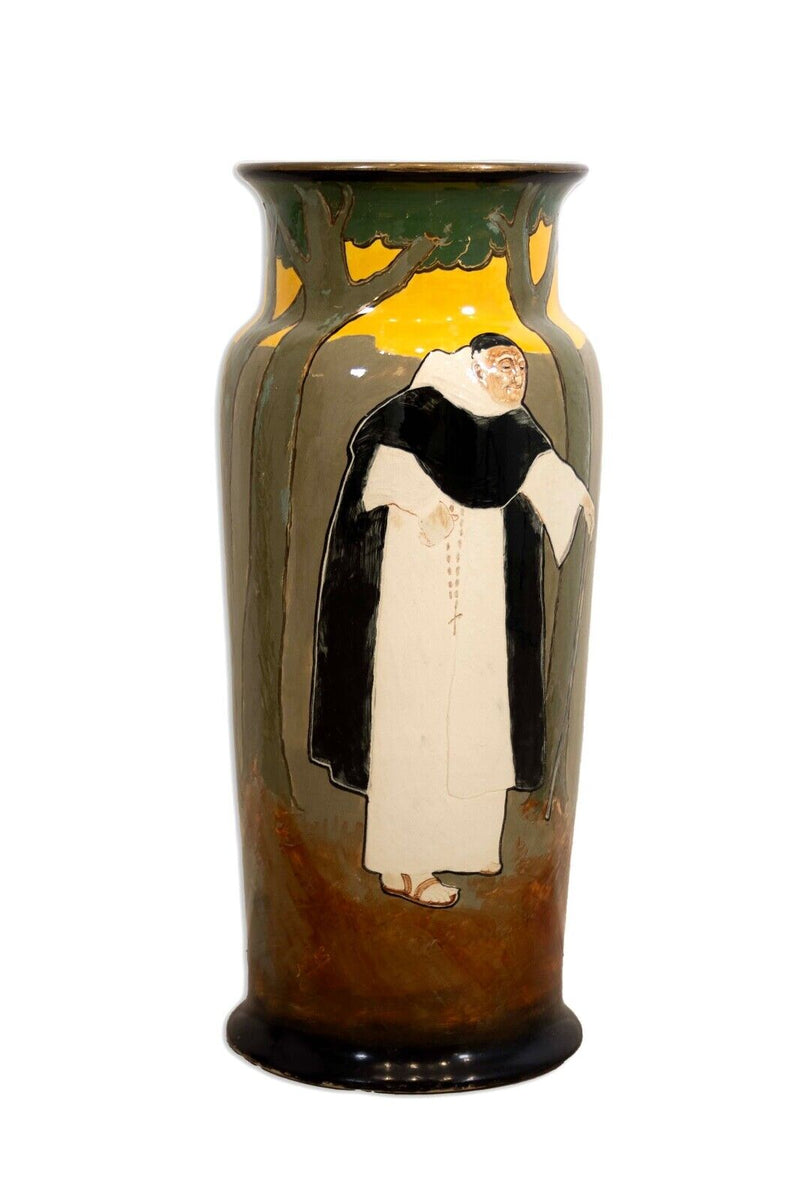 Royal Doulton Art Nouveau Collectible Pope Ceramic Vase Signed NOKE