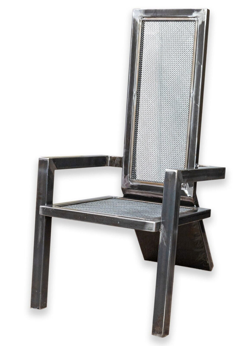 Contemporary Modern Raw Metal Full Size Chair Sculpture by Cranbrook Artist